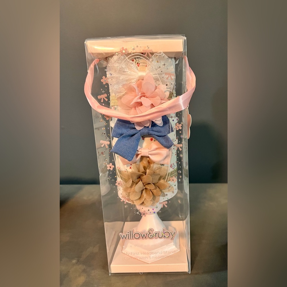 Willow Multi-Color Baby Headband Set With Stand